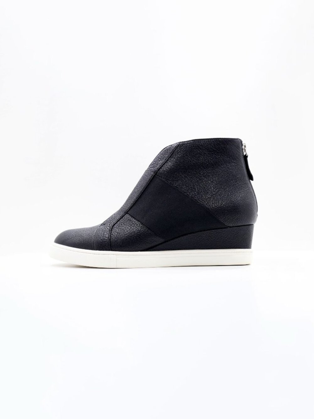 Linea Paolo Black Leather 2" Wedge Heel Ankle Booties - 9.5